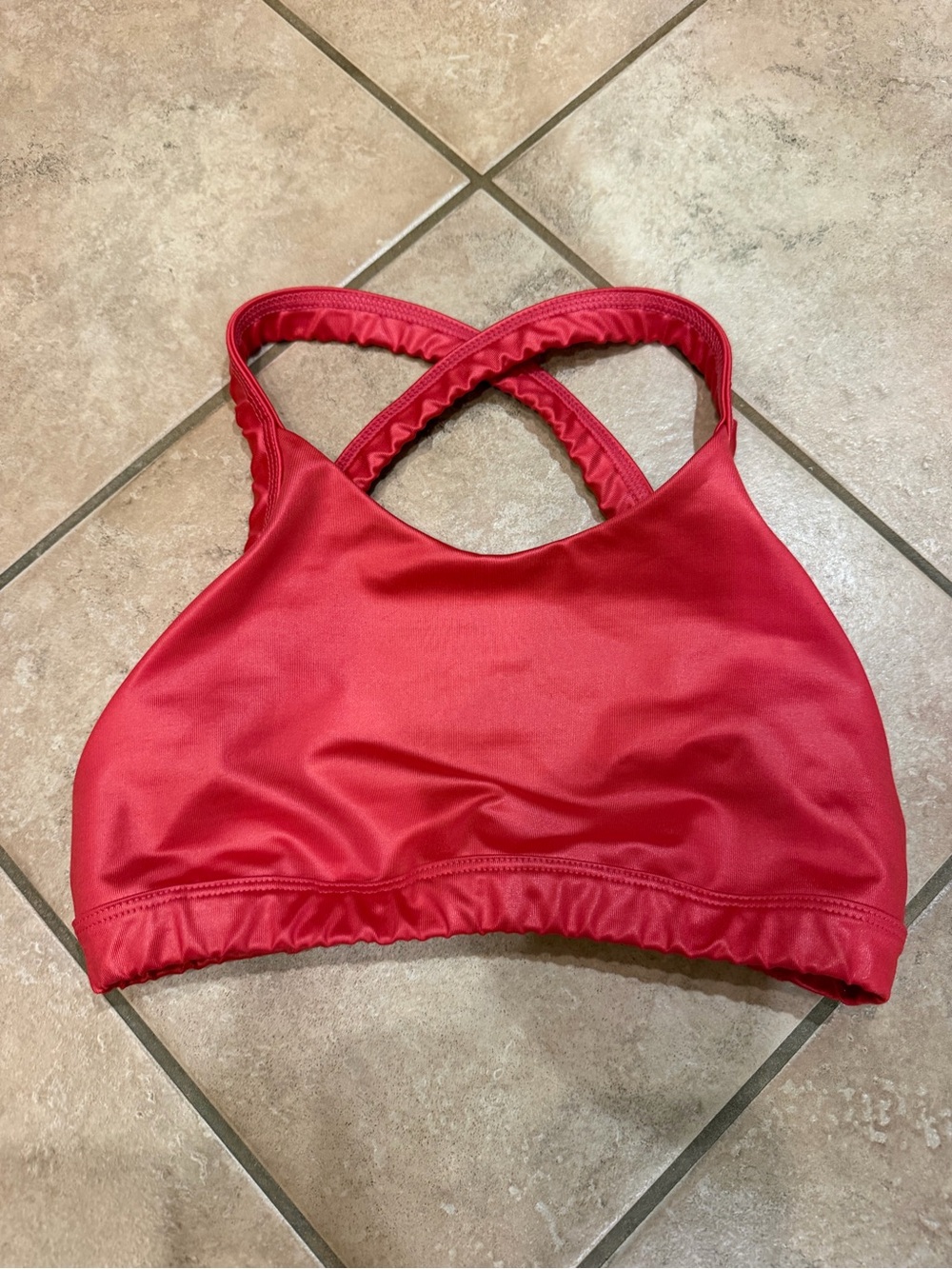 Zumba Fitness Red Cross-Back Sports Bra